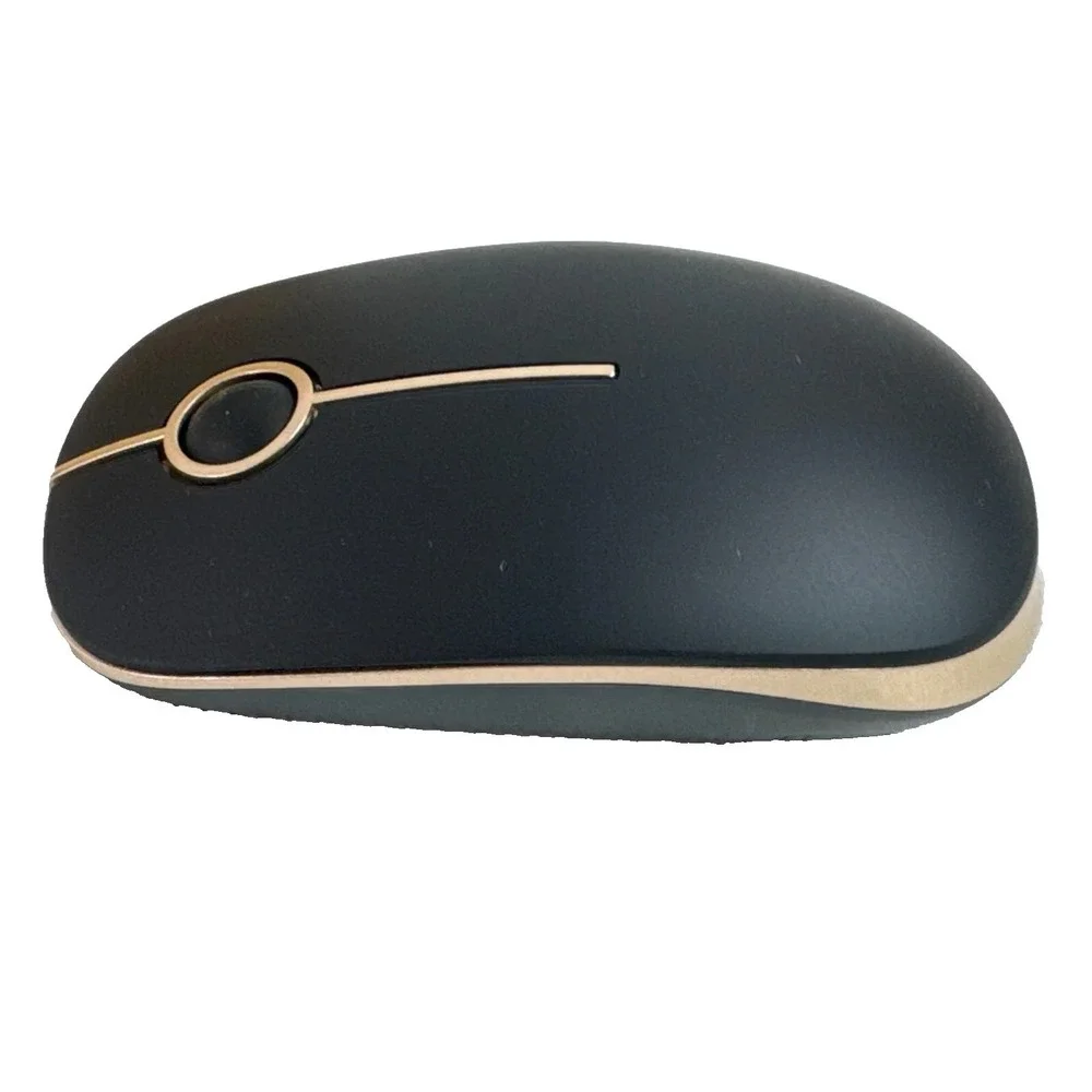 Jelly Comb Slim Wireless Mouse 2.4GHz USB Receiver Black & Silver Silent Click